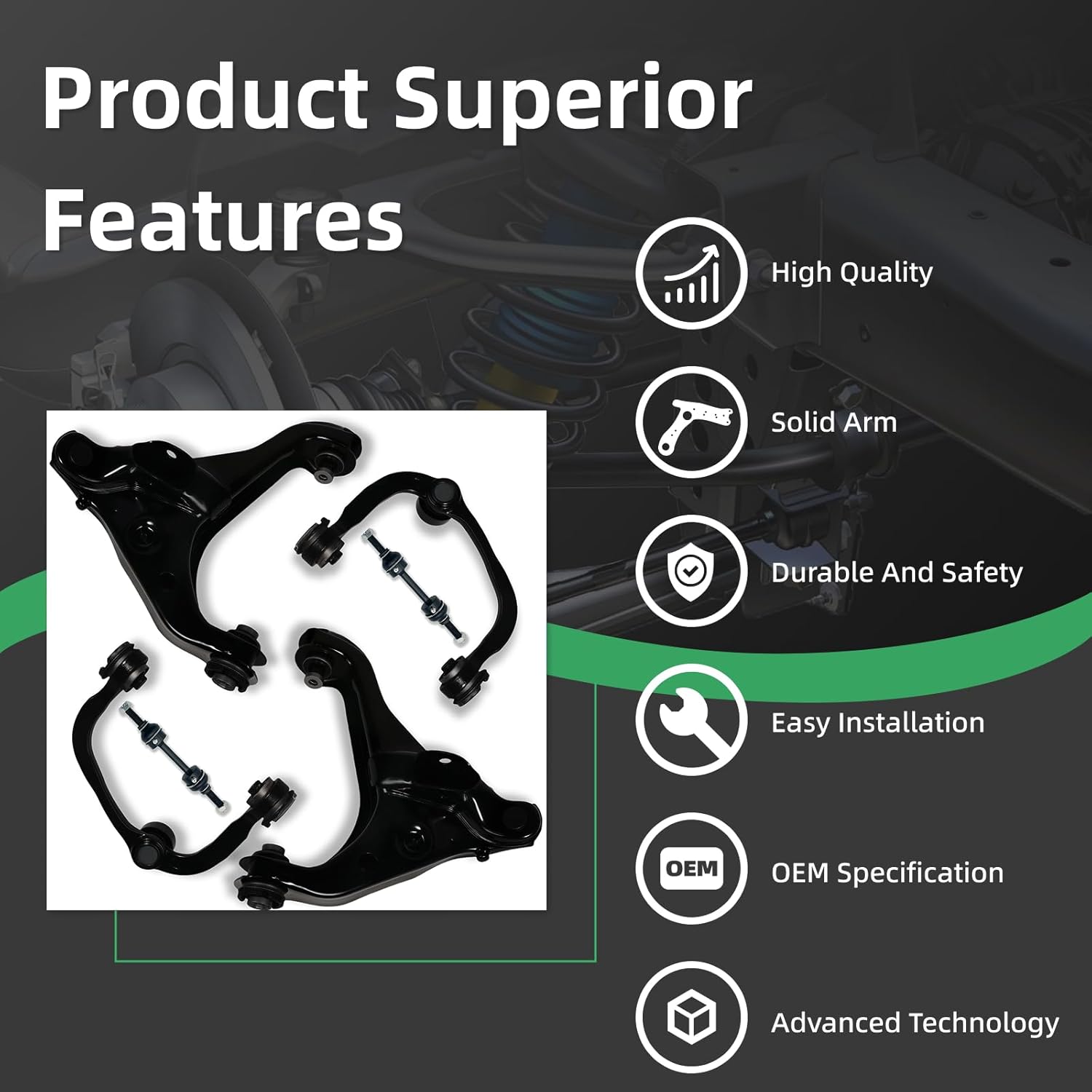 6PCS Front Upper Lower Control Arm Sway Bar End Link for Ford 2009 2010 2011 2012 2013 F 150 K80306 K80308 K621267 K621266 K750362