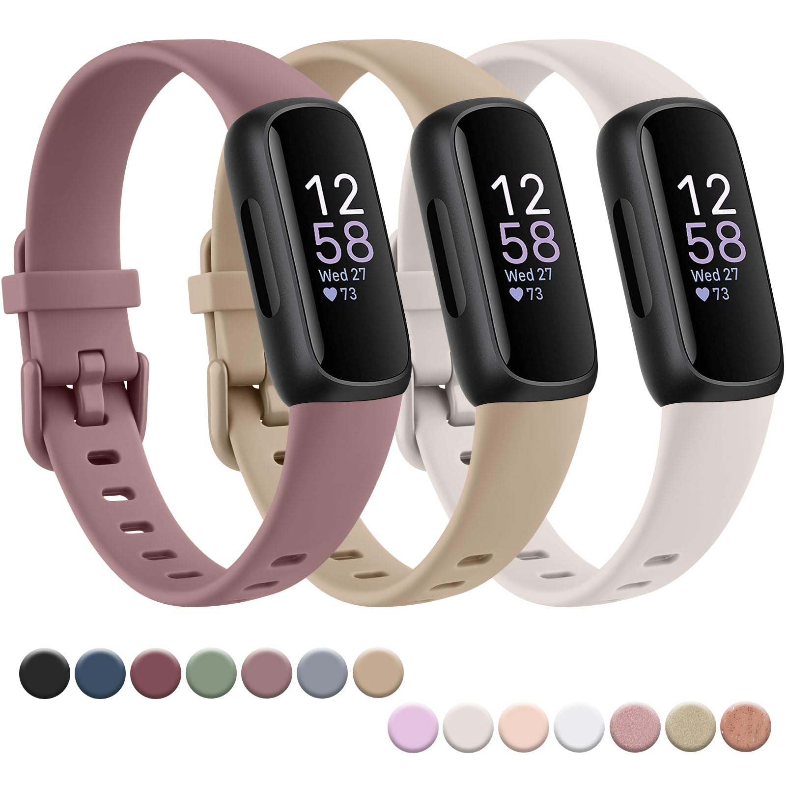 AK Lederarmband Für Fitbit Inspire 3 – Weiches, Genarbtes Leder | Für Damen & Herren, Verstellbar | Ersatzarmband, Tracker Nicht Inklusive