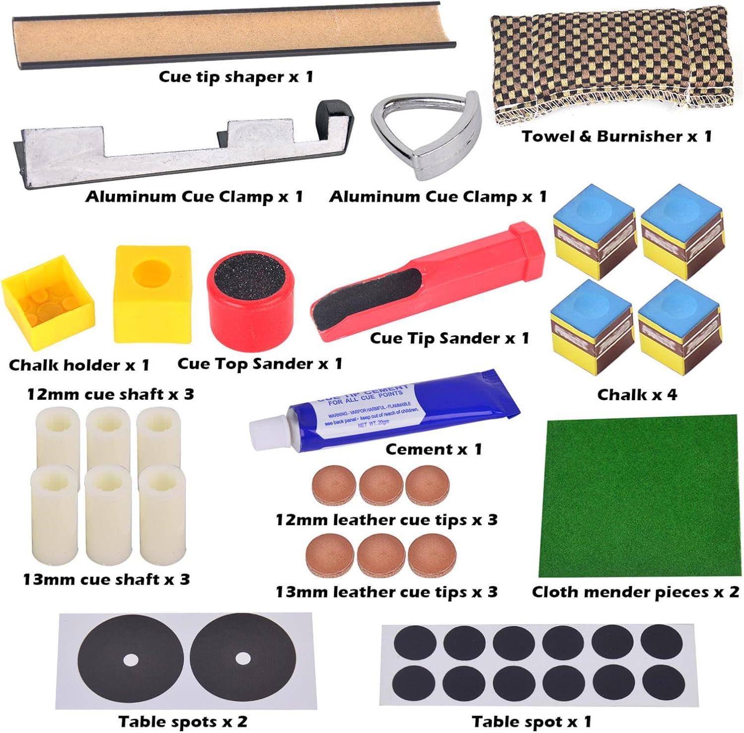 Snooker Cue Tip Clamp Repair Tool Kit for Billiard Cue Repair and Leather Replacement Billiard Accessories