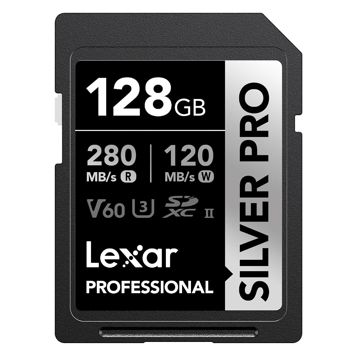 Lexar Professional Silver PRO 128GB SDXC UHS-II Memory Card, Up to 280MB/s