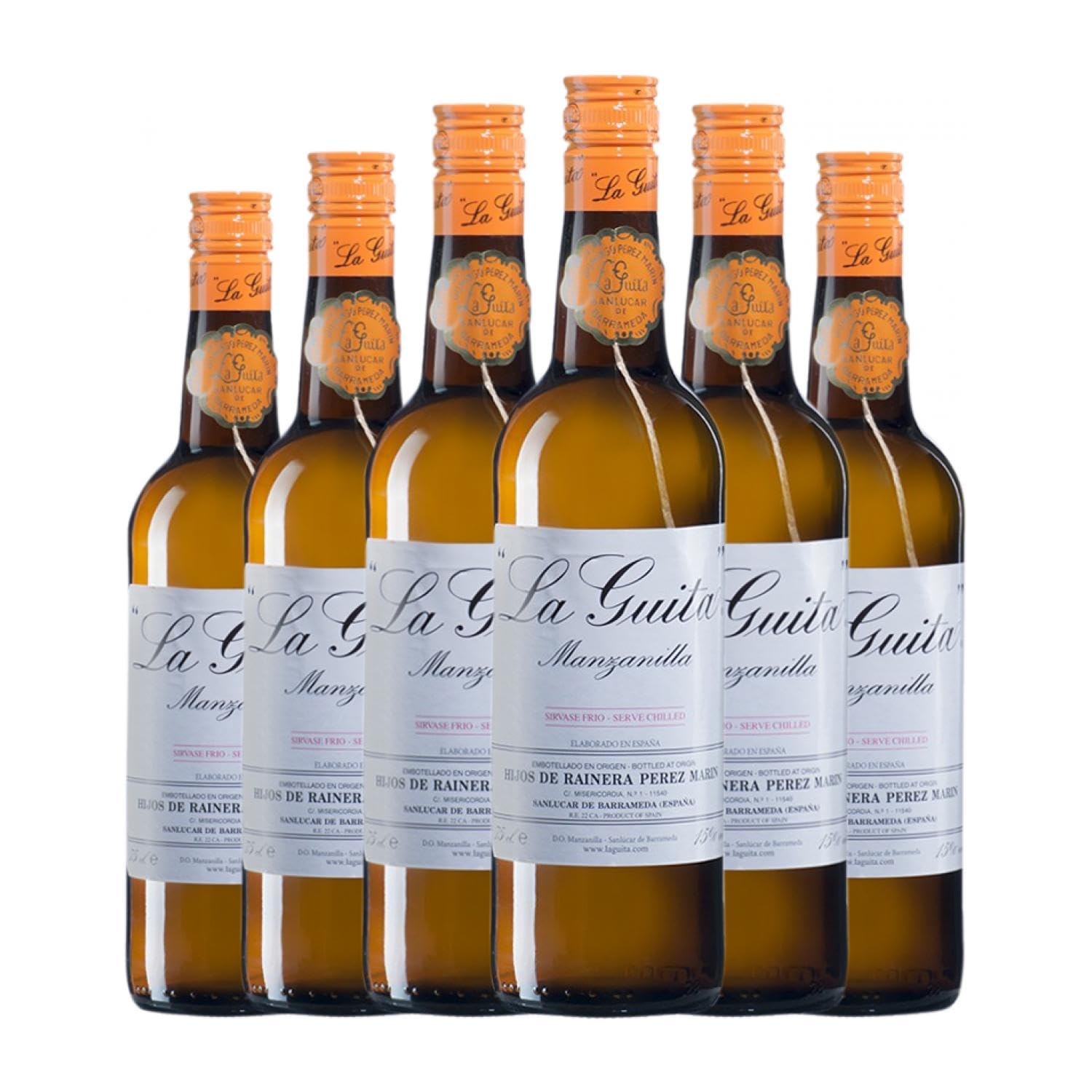 Hijos de Rainera Pérez Marín Manzanilla La Guita Palomino Fino Manzanilla-Sanlúcar de Barrameda 75 cl Vino generoso (Caja de 6 Botellas de 75 cl)