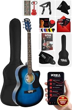 Midex RG-540BL Kaliteli Kesik Kasa Mavi 40 İnç Akustik Gitar Seti 4/4 Yetişkin