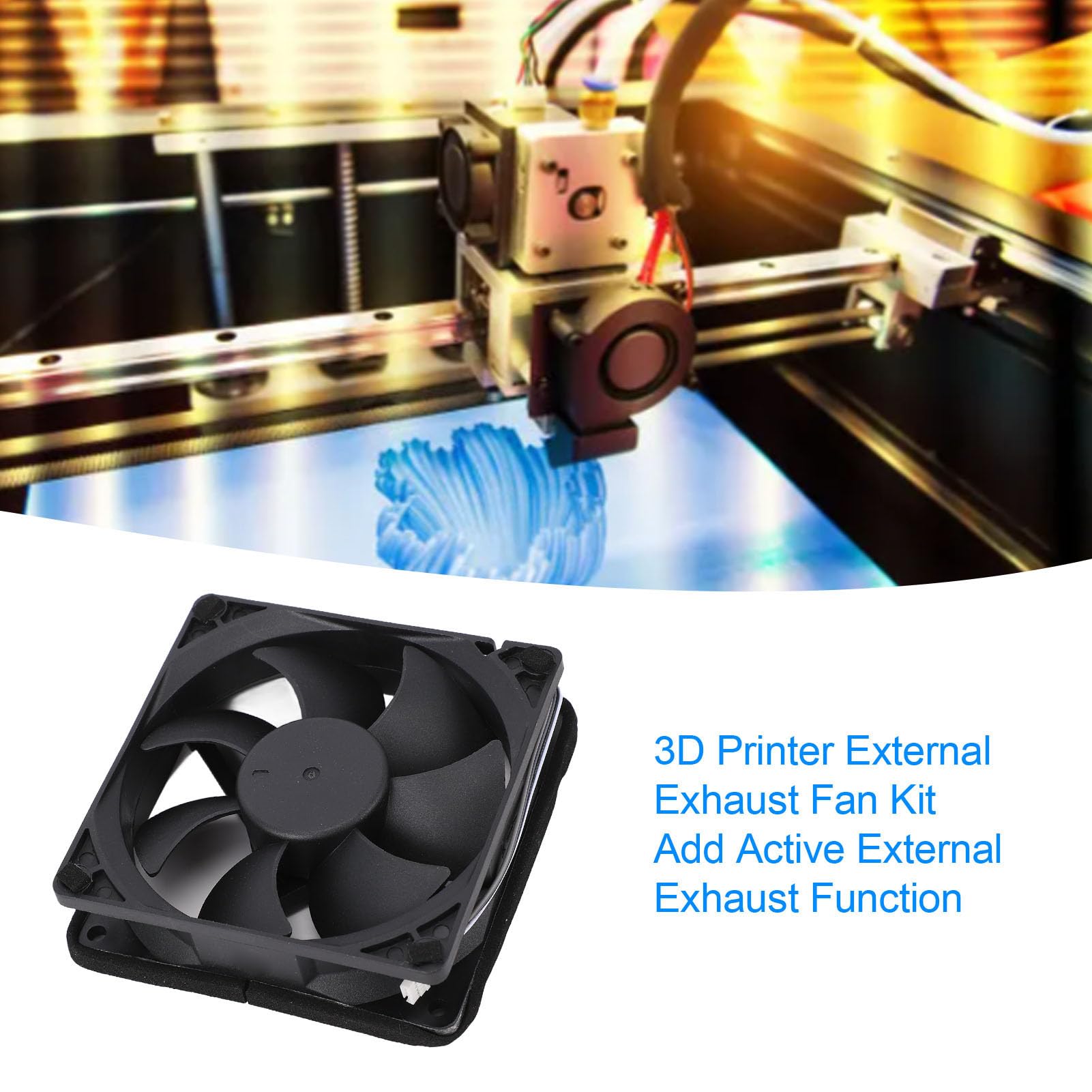 FTVOGUE Lab P2S Externes Abluftventilator-Set, Aktives ABS-Luftstrom-Lüftungssystem mit Filter, Rauch-VOCs-Reduzierung, 6-poliges Kabel, für die Einrichtung Einer Externen Entlüftung von 3D-Druckern
