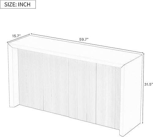 Miniatura 115 de Mesa consola contemporánea con parte superior de madera de hormigón de inspiración industrial, armario de almacenamiento de acento para sala de Gris
