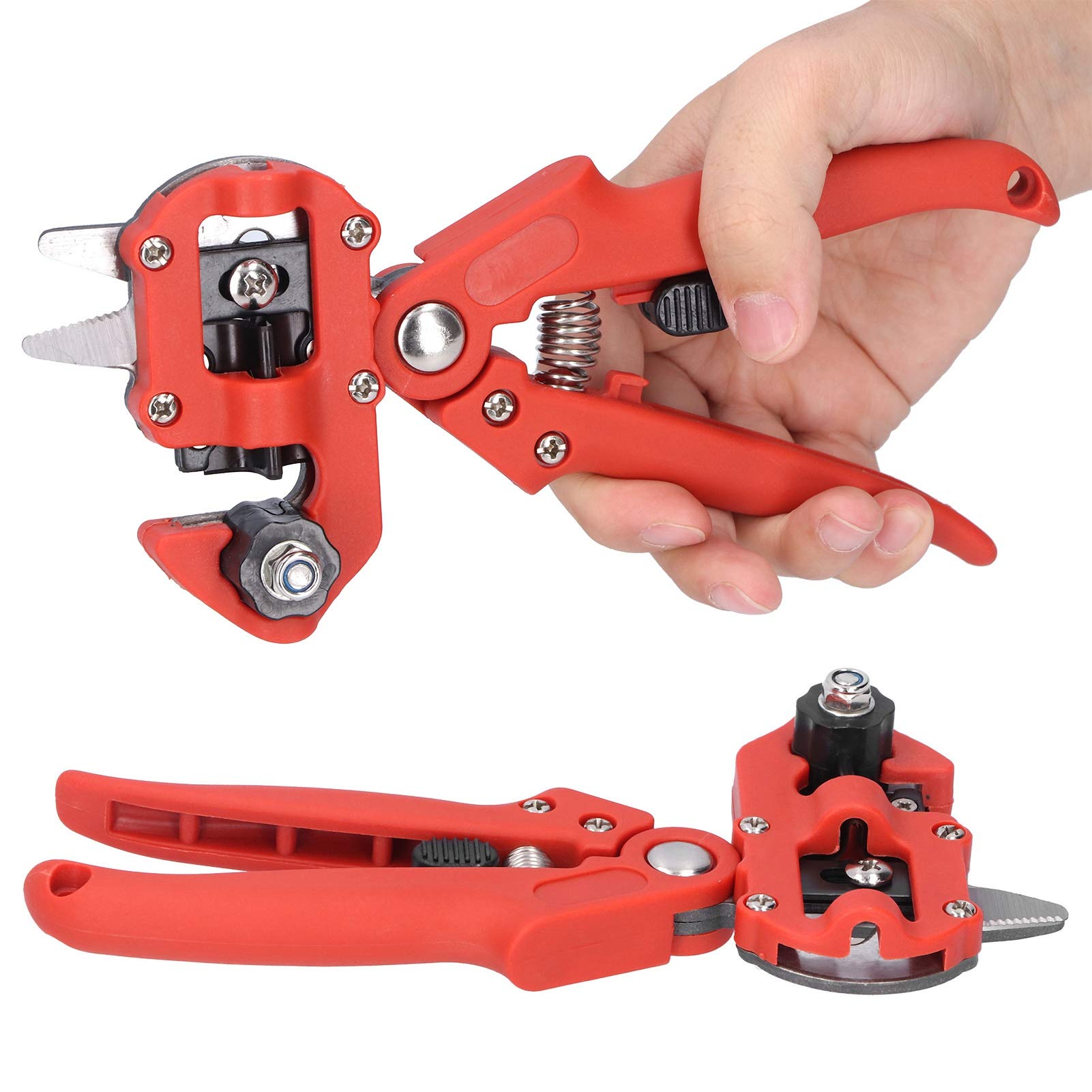 Cocoarm Set di Attrezzi per Innesto da Giardino Cesoie per Potatura per Innesto di Alberi in ABS con Custodia Taglio Preciso dei Rami per Potatura e Giardinieri per Innesti di Piante (rosso)