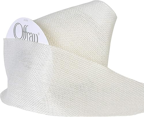 Miniatura 2 de Berwick Offray - Cinta de poliéster rústica de 2.5 pulgadas de ancho, color blanco antiguo, 3 yardas