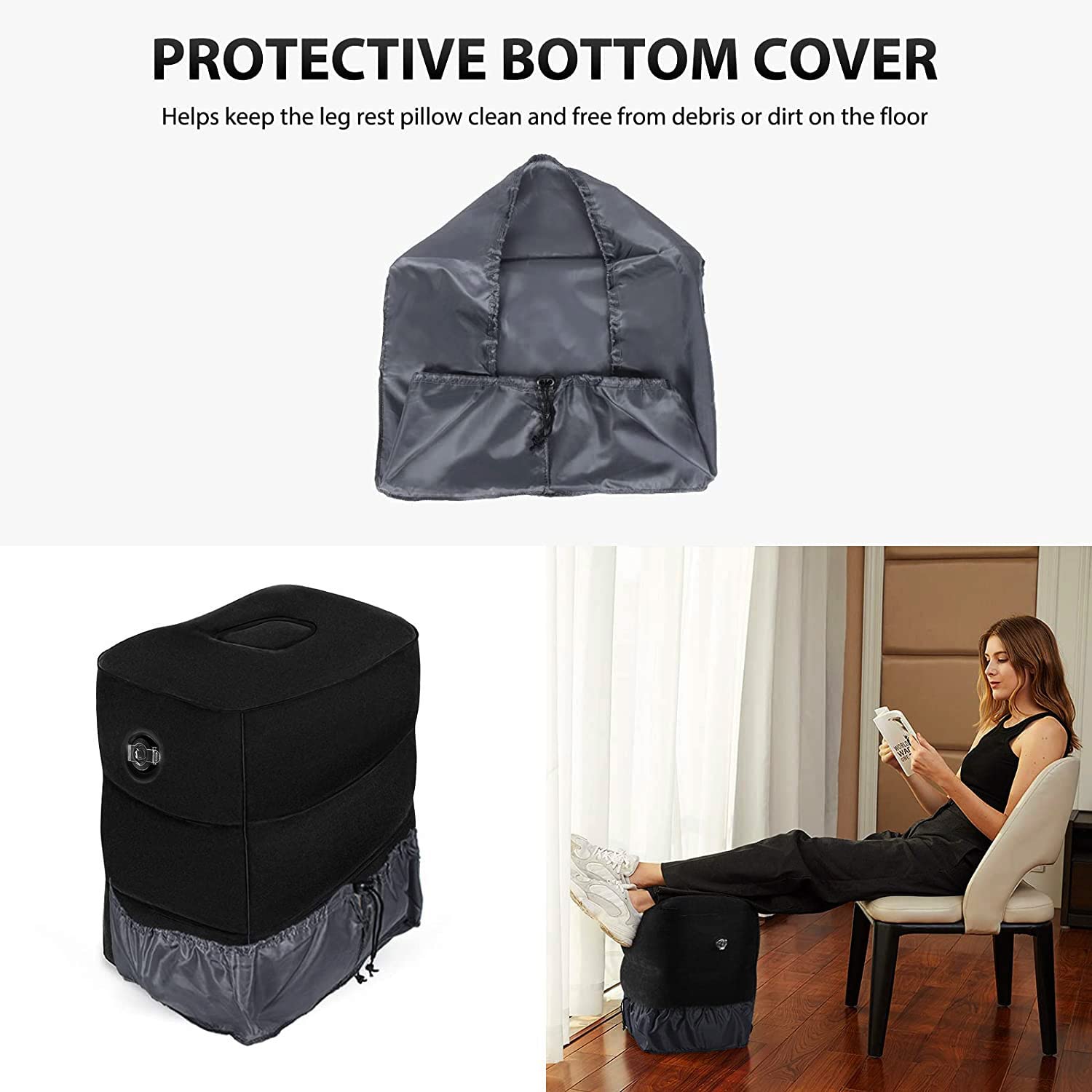 Almohada inflable para descanso de pies para viajes, niños y adultos, almohada de viaje en avión para niños, cama de niños, cojines de altura ajustable, para que los niños duerman mientras viajan, 3