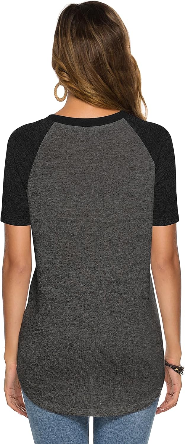 HOCOSIT Women's Raglan Round Neck Summer Tops Ladies Basic Button Henley Shirt Boyfriend Style Blouse - Image 6