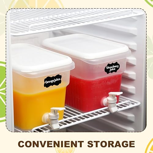 Miniatura 4 de Mumufy 2 dispensadores de bebidas de 1.32 galones para fiestas con grifo dispensador de bebidas de plástico para refrigerador, contenedor de