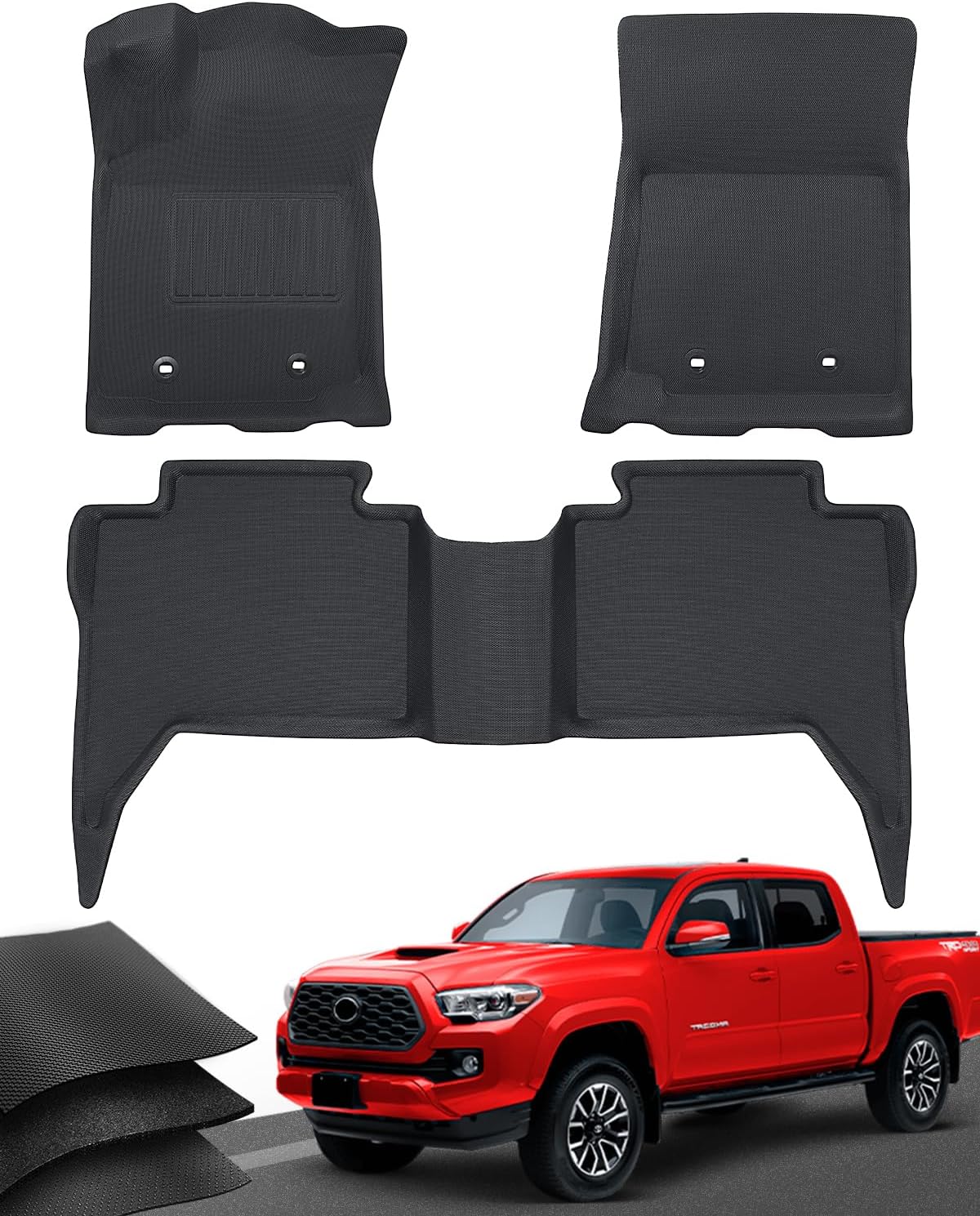 Floor Mats Compatible with Toyota Tacoma 2018-2023 (Only for Double