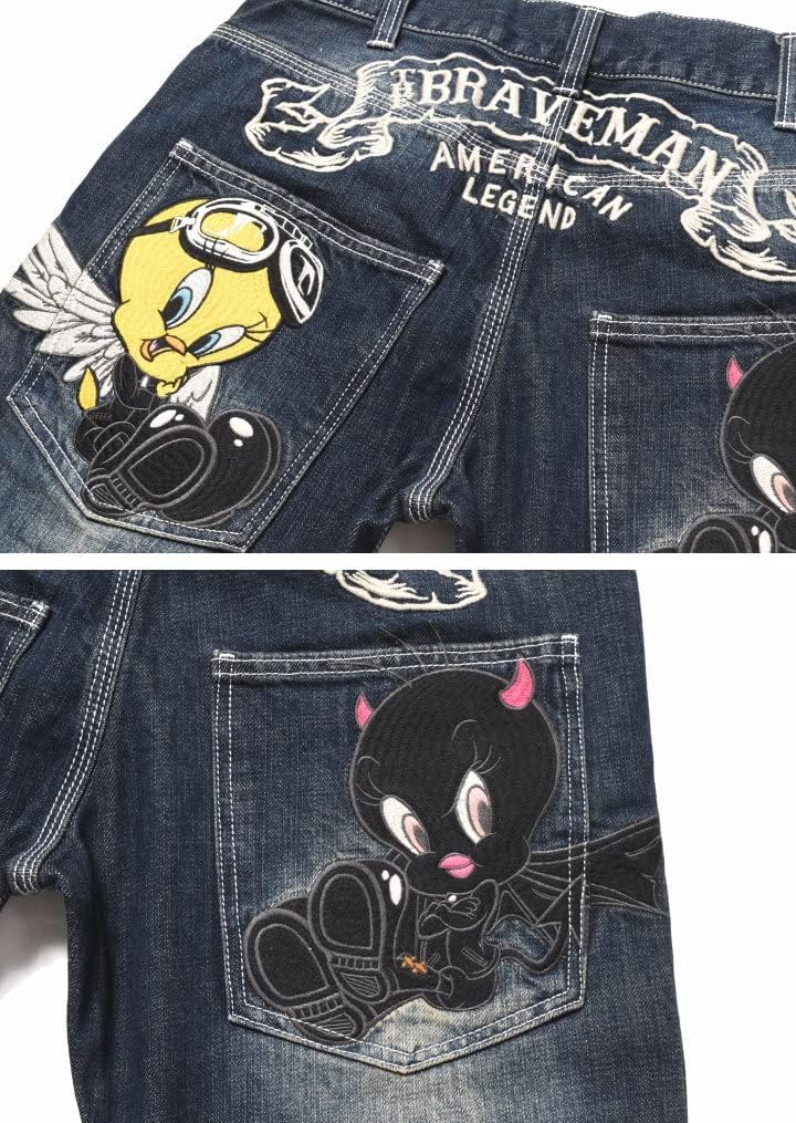【ヴィンテージ品】ルーニーテューンズ トゥイーティー デニムオーバーオール kids vintage オーバーオール デニム 刺繍 ルーニーチューンズ