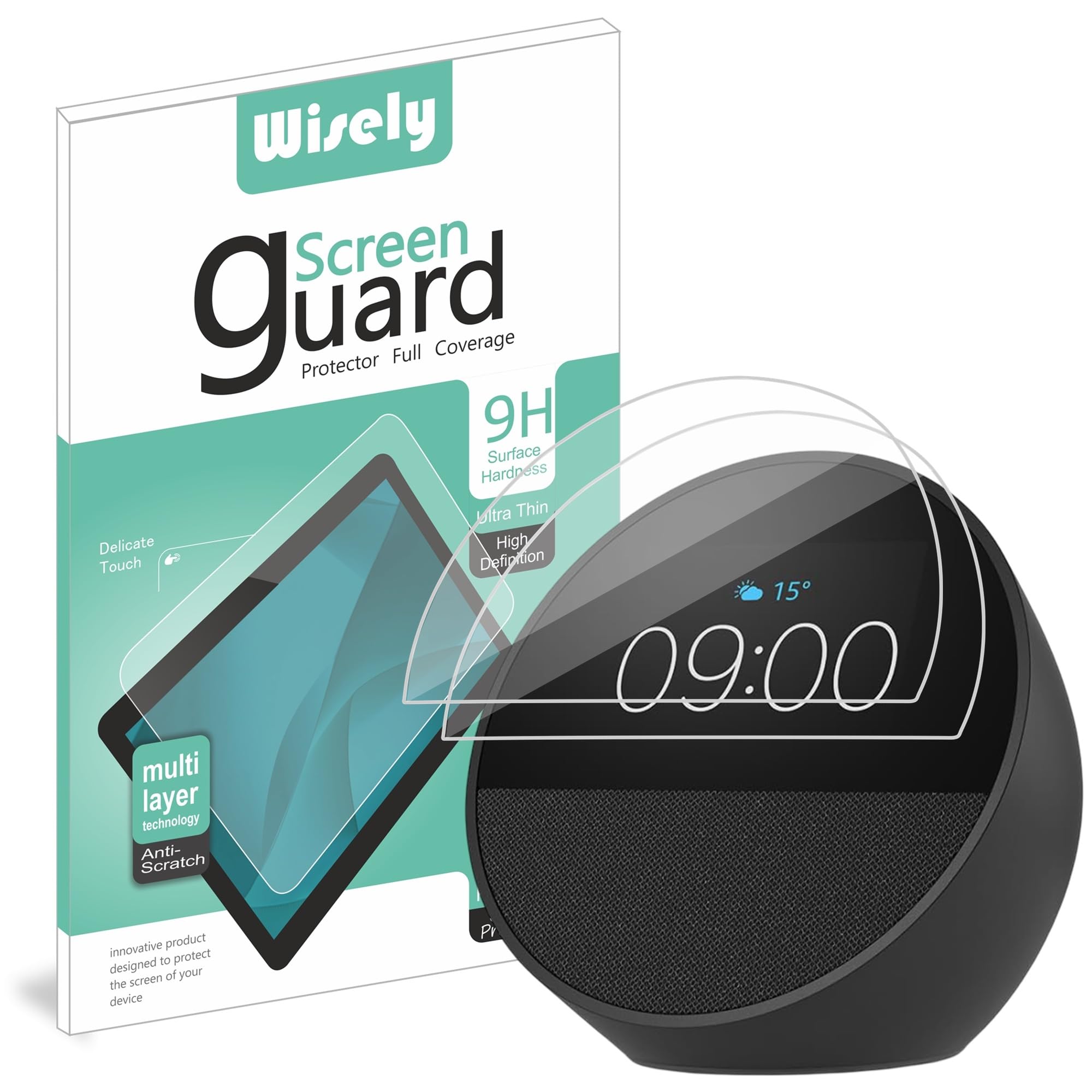 Wisely Premium Screen Guard Protector for Echo Spot Alexa Display