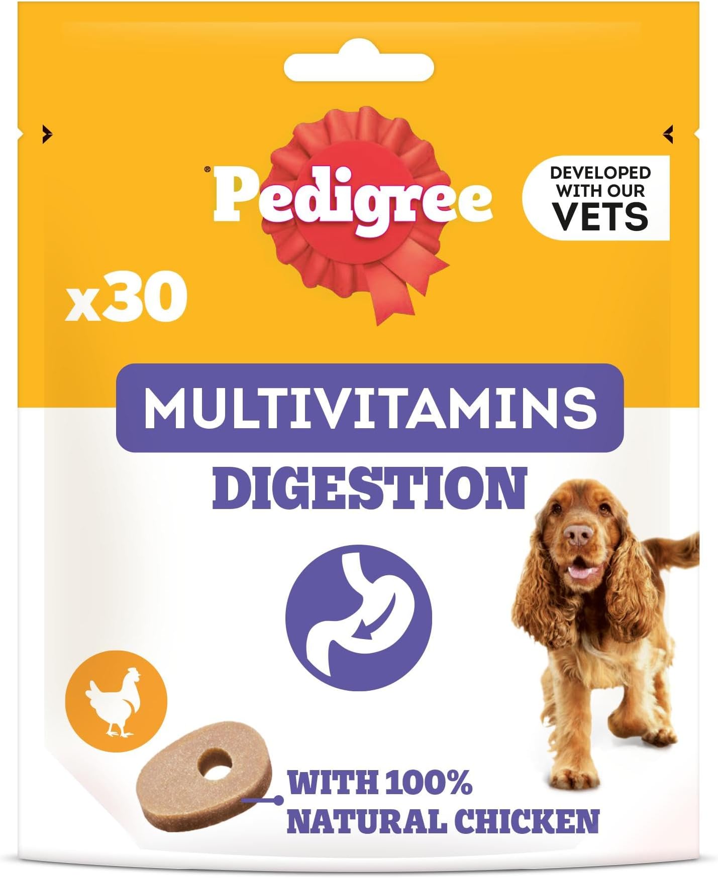 PEDIGREE Multivitamins Digestion 30 Soft Dog Chews 180 g