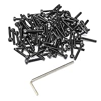 Vista 145 de iexcell Juego de 50 tornillos M4 x 20/25/30/35/40 de acero de aleación de grado 12.9, acabado de óxido negro