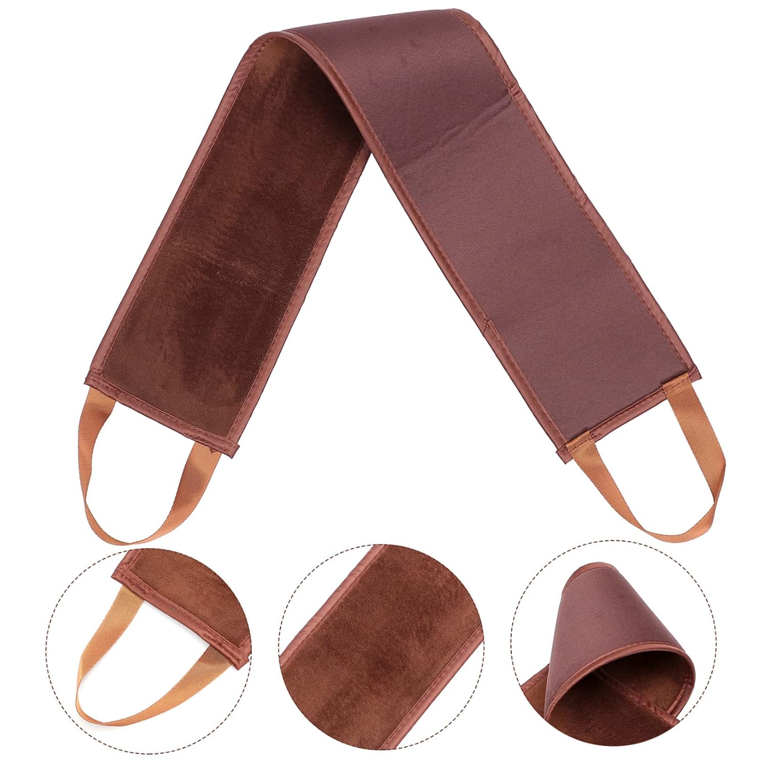 1Pc Back Beautify Belt for Tanning Oil Application Lightweight Portable Body Lotion Wiping Tool Supple Texture for Home Travel Brown Color