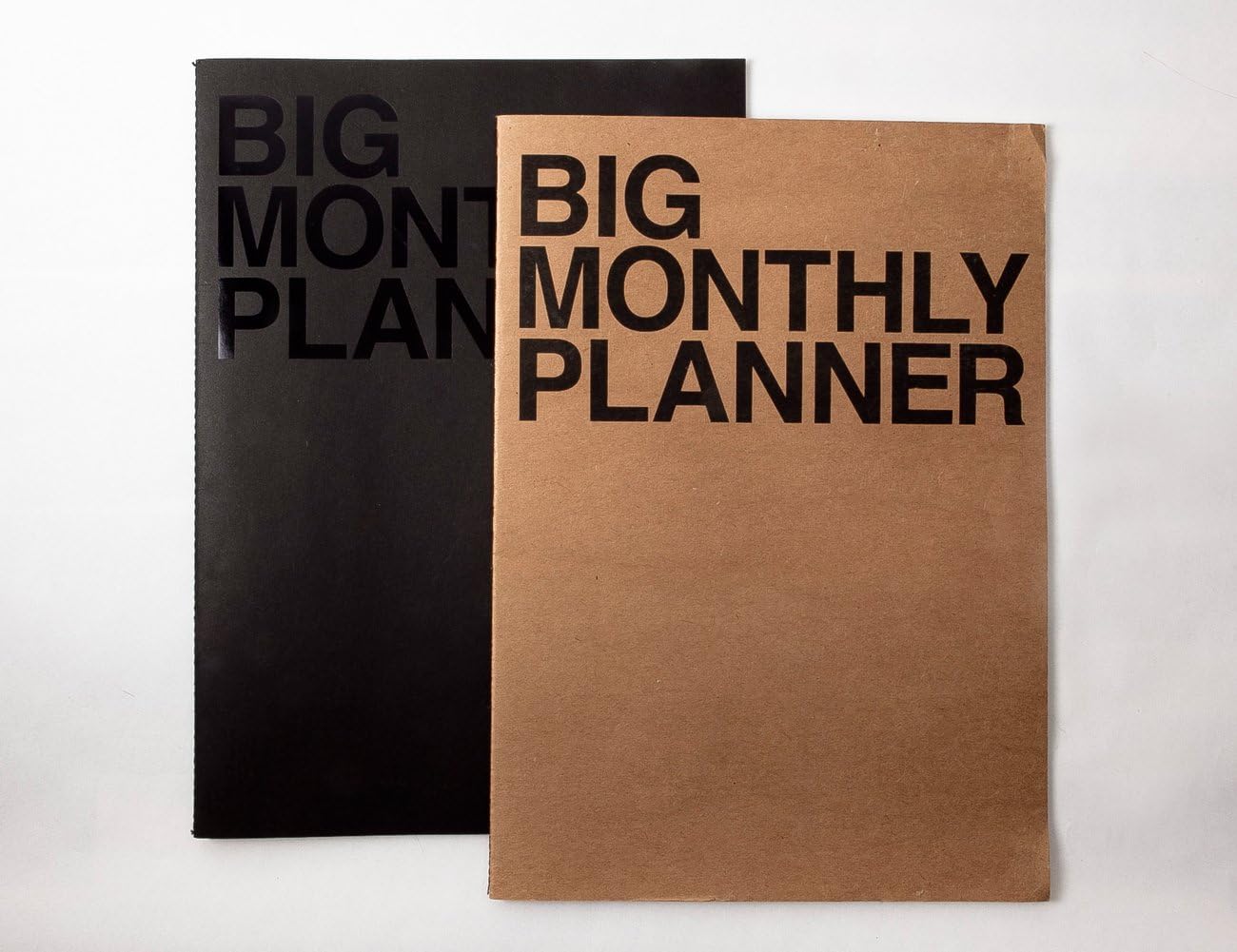 JSTORY Big Monthly Planner Stitch Bound Lays Flat Huge Undated Year Round Flexible Cover Goal/Time Organizer Thick Paper Eco Friendly Customizable A3 16 Months 18 Sheets Ver B