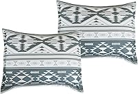 Vista 8 de Chezmoi Collection Zella - Juego de edredón de 2 piezas con motivo geométrico del suroeste, ropa de cama de microfibra lavada con estampado