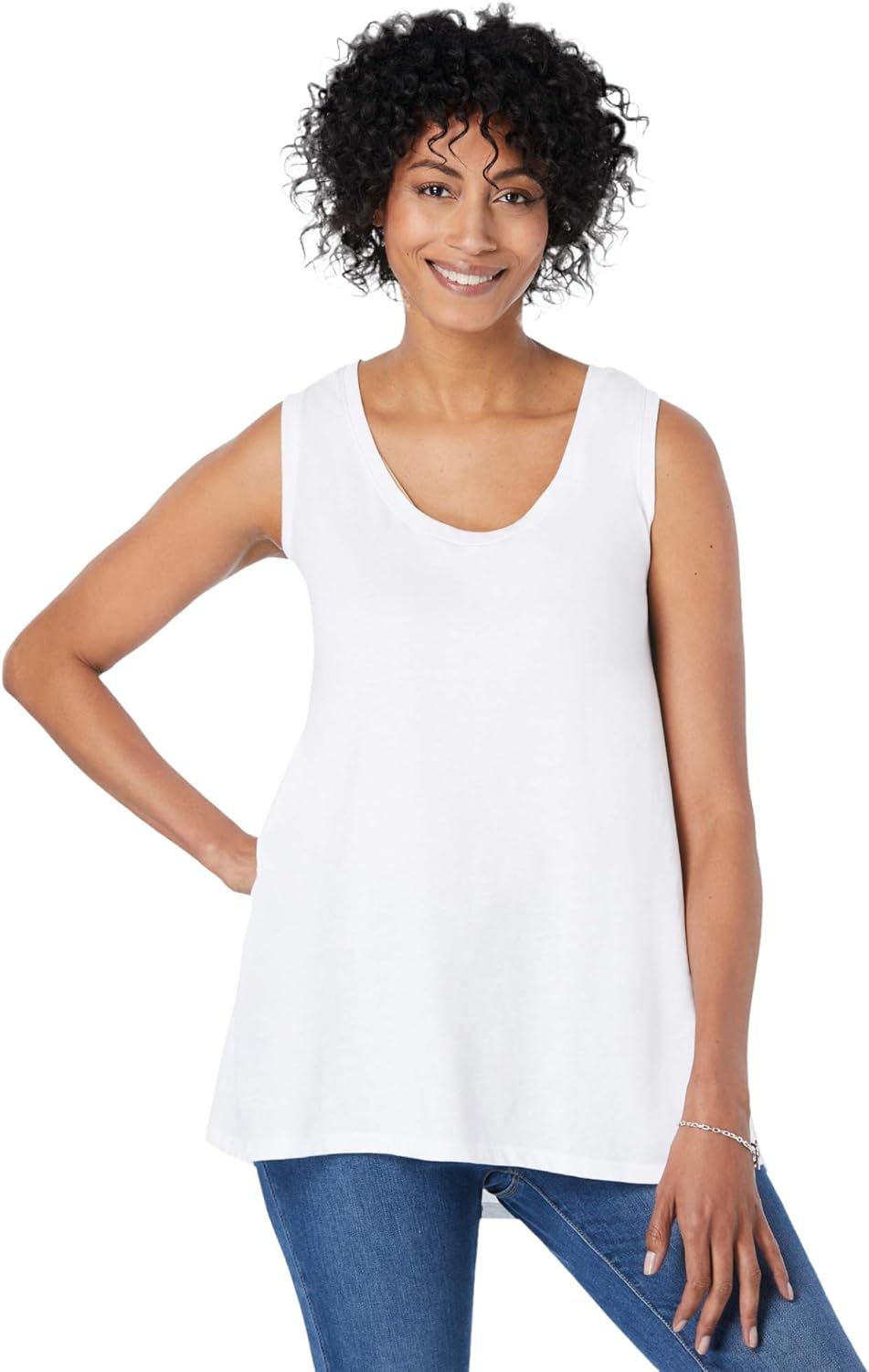 Woman Within Plus Size High-Low Tank