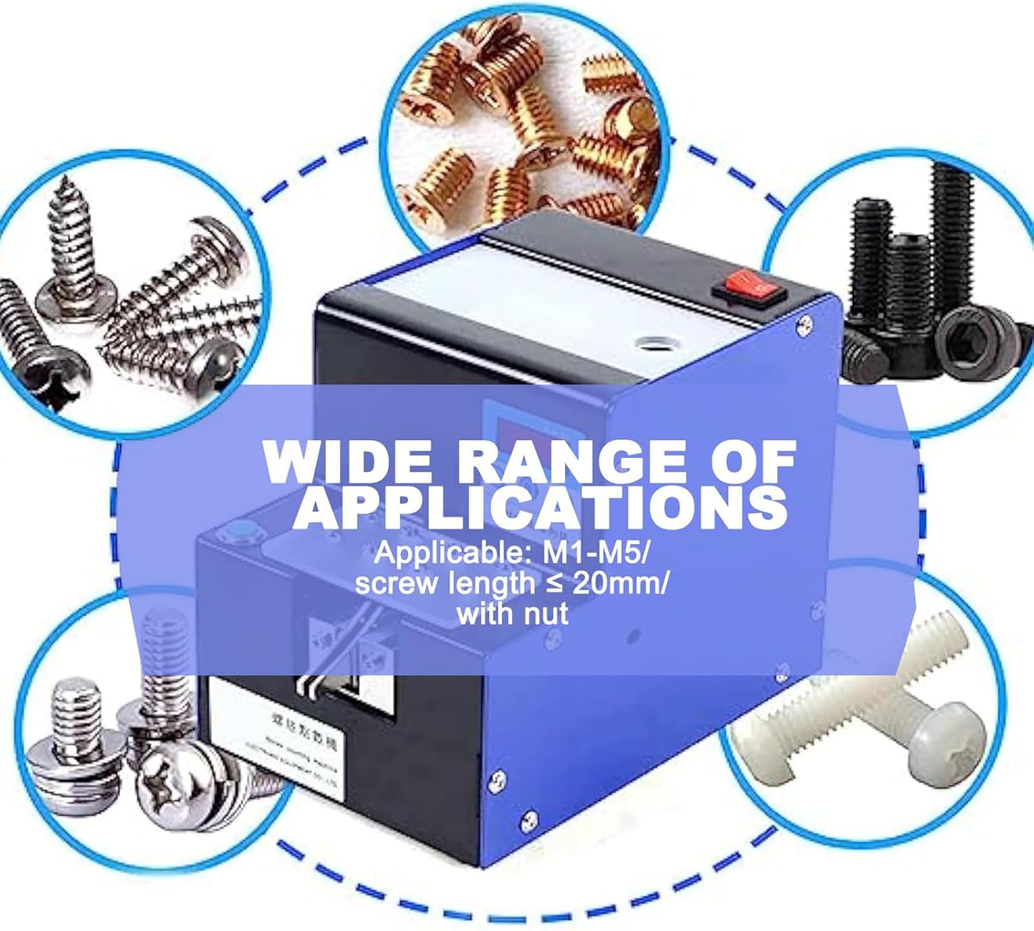 Automatic Screw Counting Machine,Precise Screw Counter w/Digital Display,Adjustable 1-5mm Diameter,2 Grains/Second,for Screw Packaging