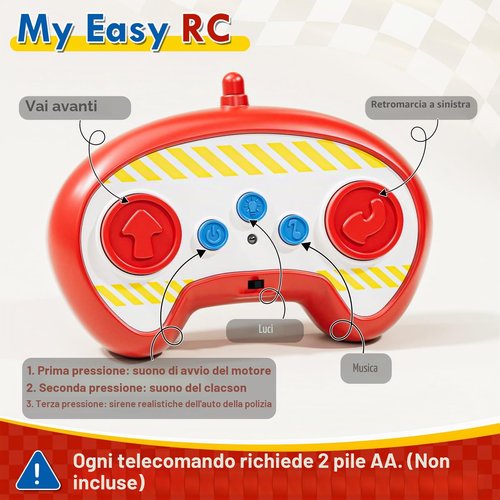Lehoo Castle Macchina Telecomandata per Bambini, Camion Pompieri Giocattolo, Gioco Bambino 2 Anni, Regalo Bambino 2 Anni Maschio