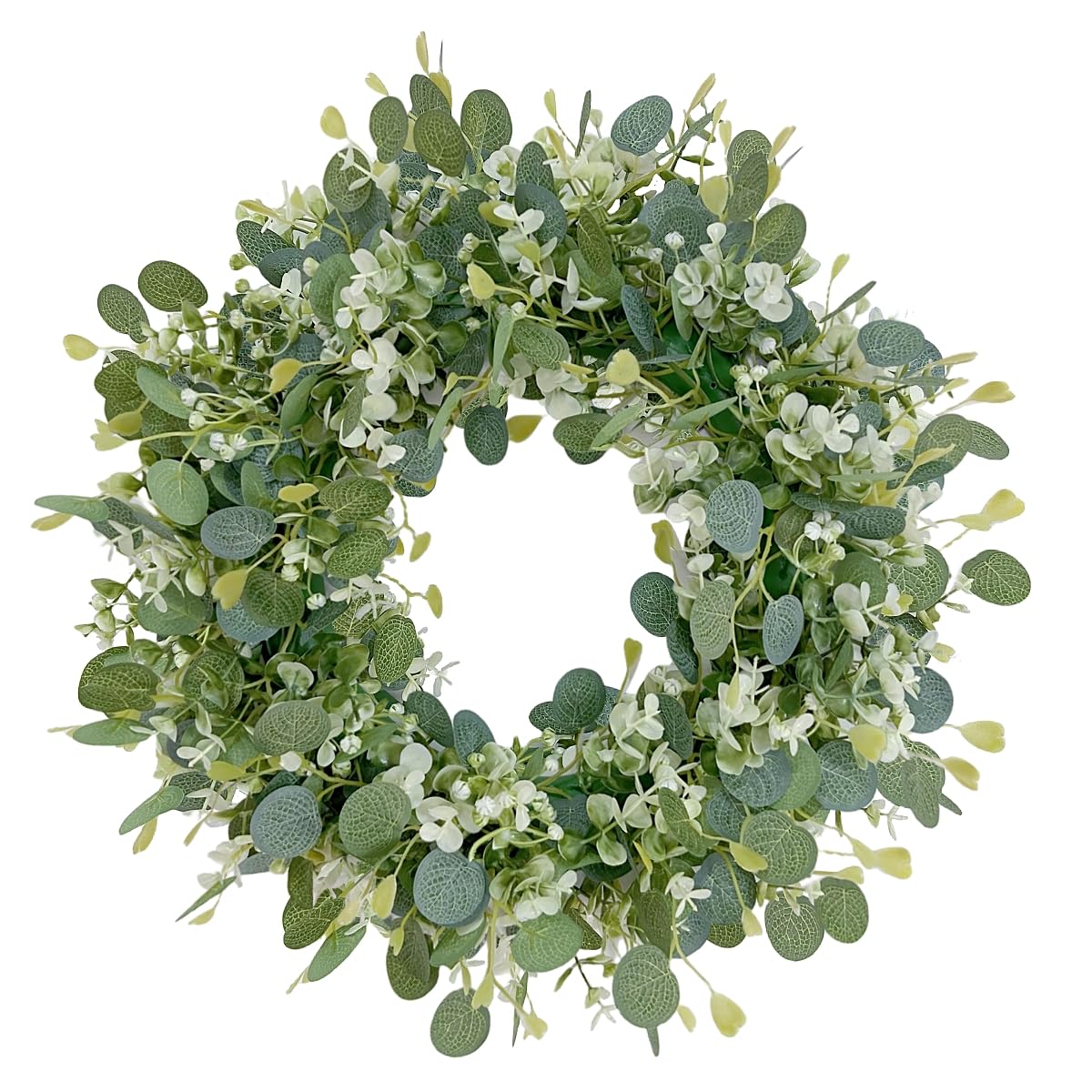 Eukalyptus Kranz für die Haustür 42 cm Eukalyptus Künstlicher Dekorative Kränze Grünkranz Künstliche Hängende Türkranz Wandkranz Frühlings Sommer Kranz Für Hochzeit Heimdekoration Dekoration