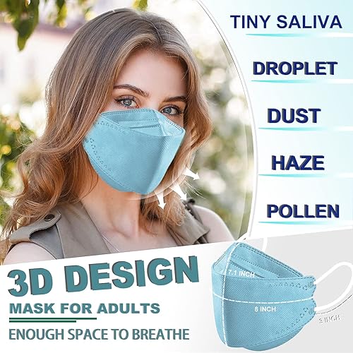 Miniatura 4 de DYKL 30 máscaras KF94 envueltas individualmente, máscara de seguridad transpirable y cómoda de 4 capas, estructura 3D para mayor espacio de