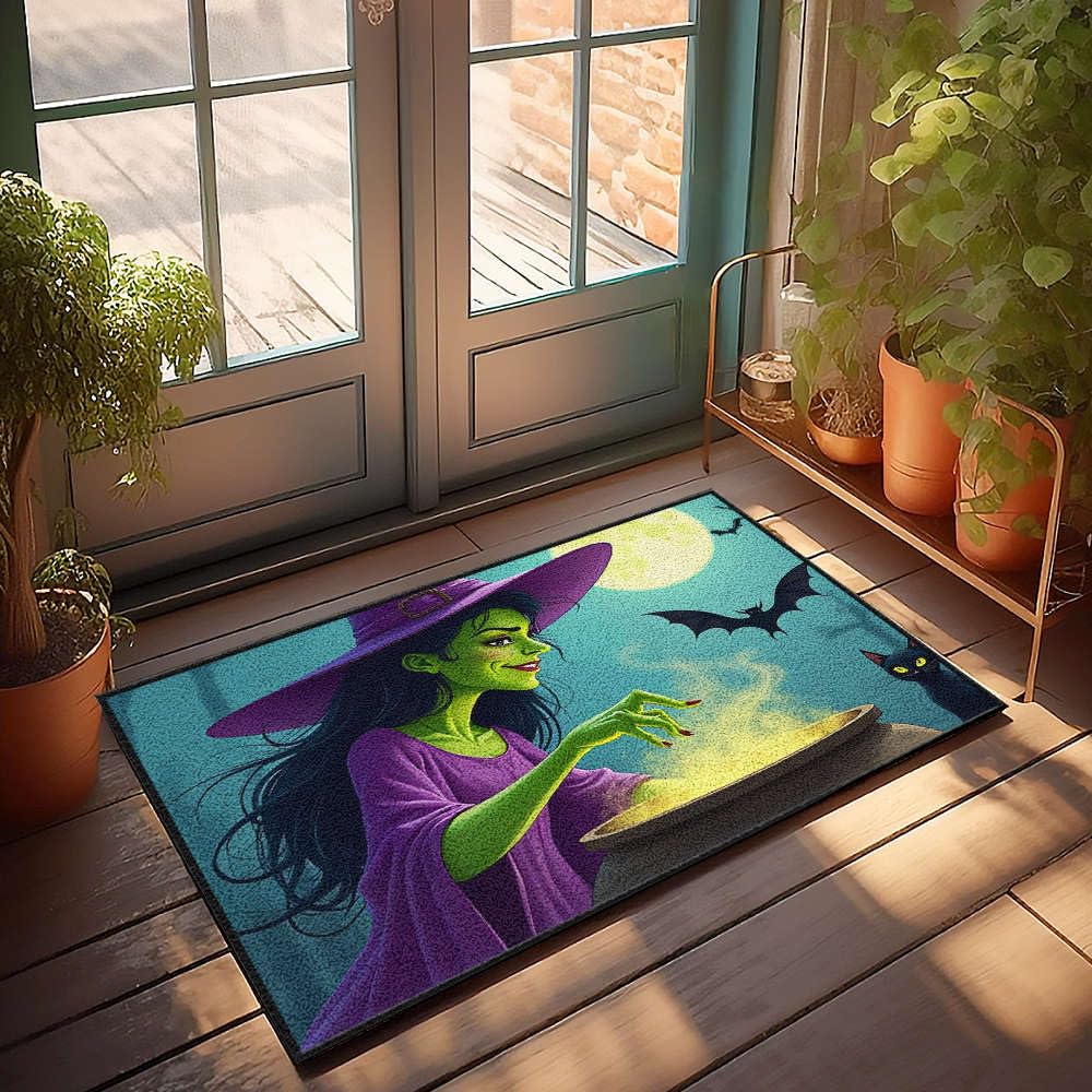 Paillasson uni sorcière pour loisirs créatifs et décoration extérieure 65x90 cm