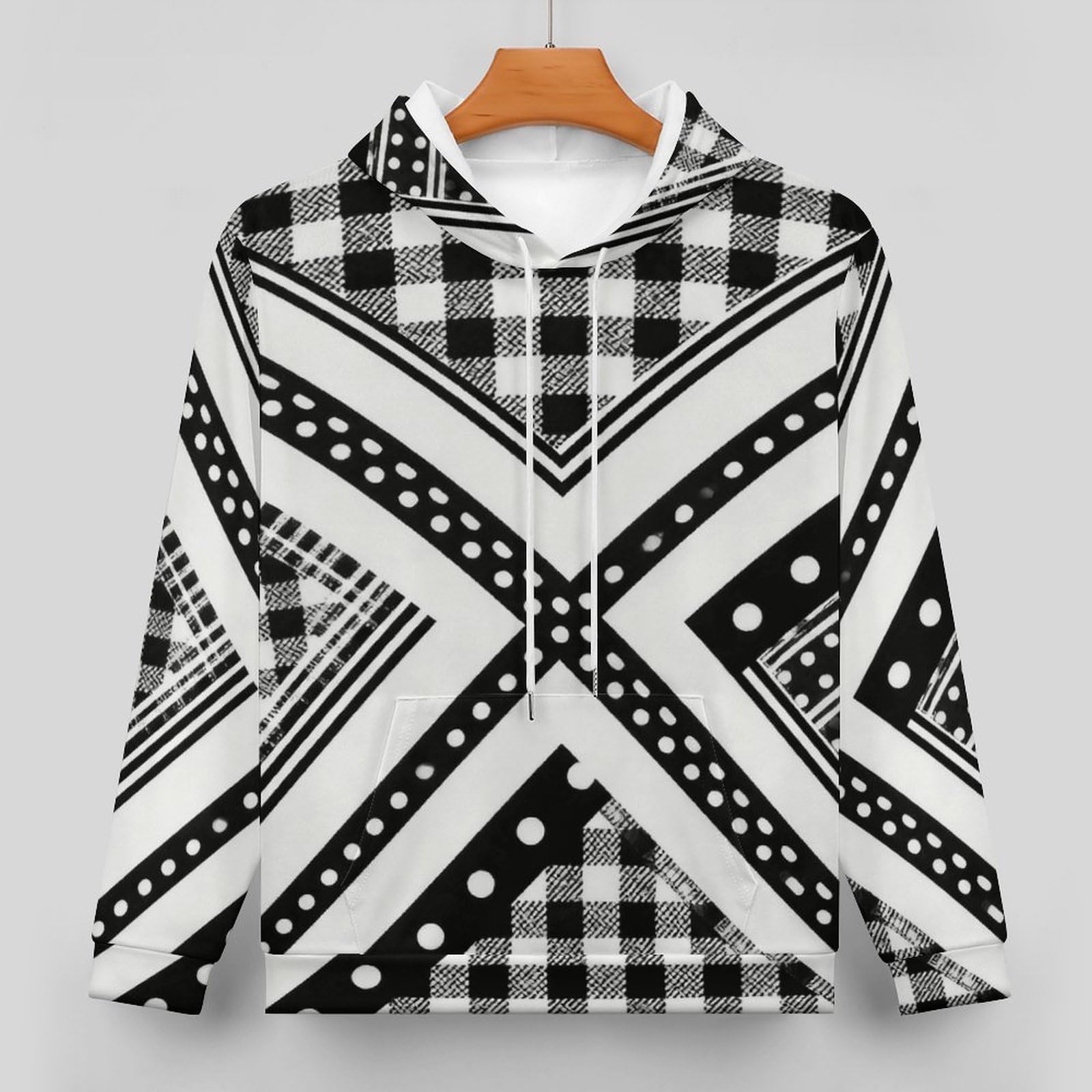 Geometría Clásica En Blanco Y Negroflag Pullover Hoodie Sudadera con Capucha Hoodies For Men Y Mujer Hoodie Sweatshirts Men's Hoodie