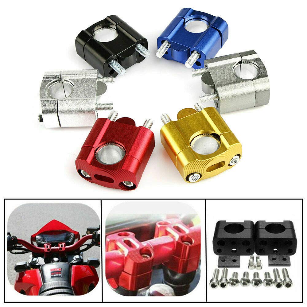 Motorcycle Handlebar Risers 1 1/8" 7/8" 28mm and 22mm Universal Handlebars Clamp Riser Taper Dirt Bike Motocross (Black)