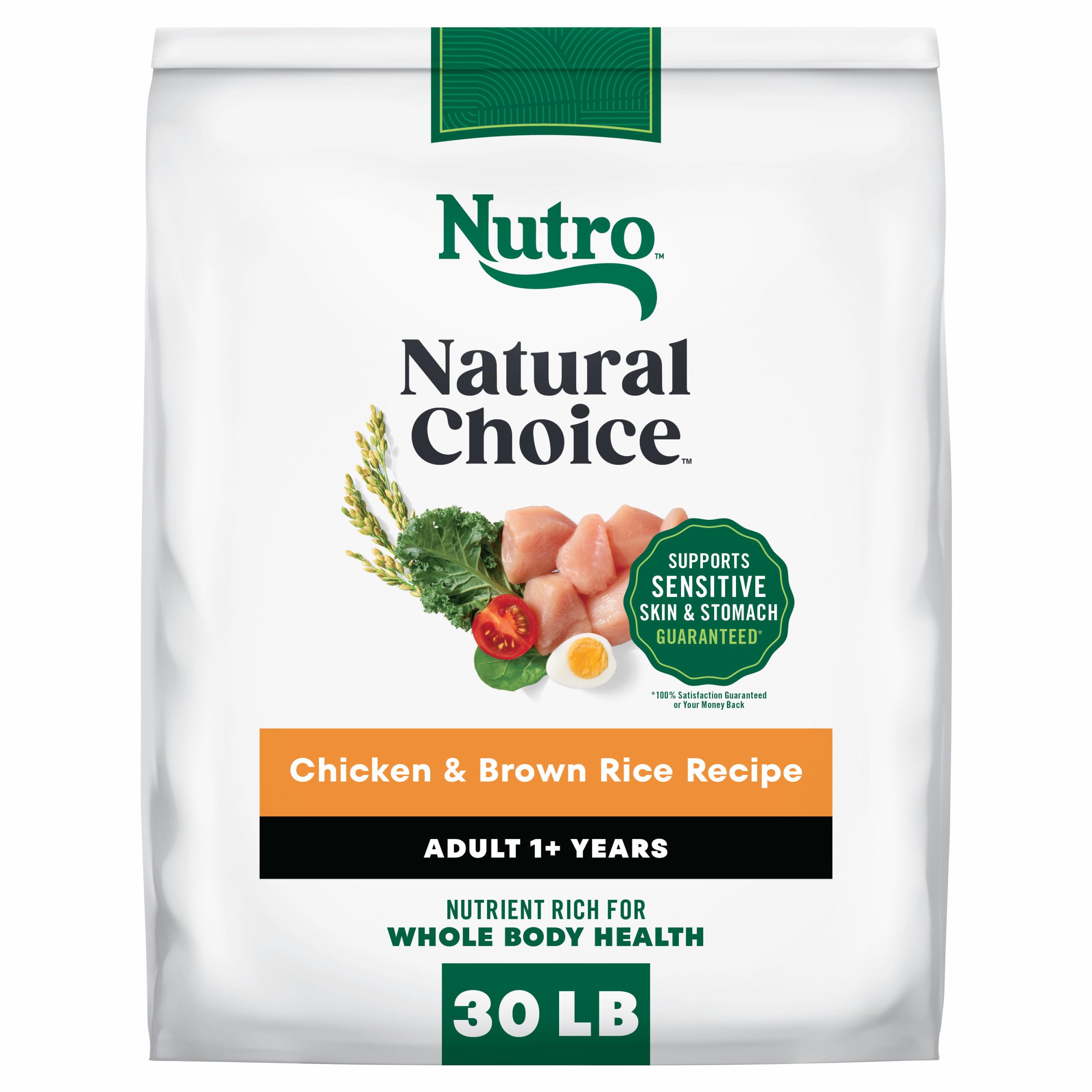 Nutro Natural Choice Adult Dry Dog Food, Chicken & Brown Rice Recipe, 30 lb