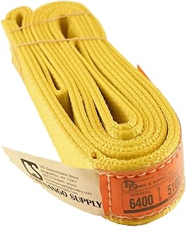 DD Sling. Multiple Sizes in Listing! (Made in USA) 2" x 8', 2 Ply, Nylon Lifting Slings, Eye & Eye, Heavy Duty (900 webbing), 6,400 lbs Vertical, 5,100 Choker, 12,800 Basket Load Capacity (USA Made Nylon Webbing) (2"x8')
