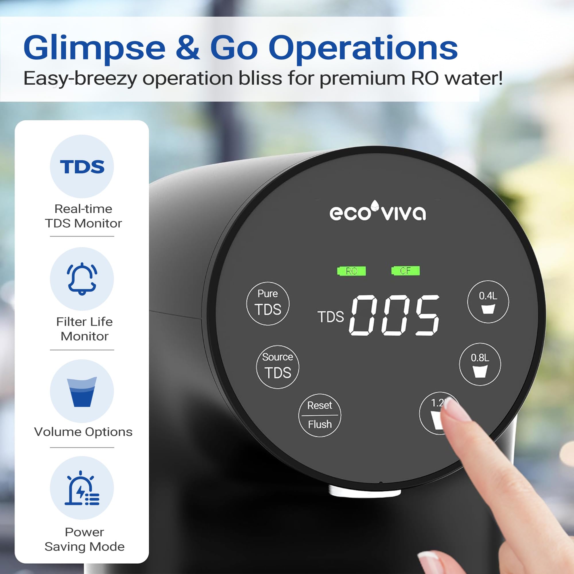 Amazon | Ecoviva カウンタートップ逆浸透システムRO浄水器、5