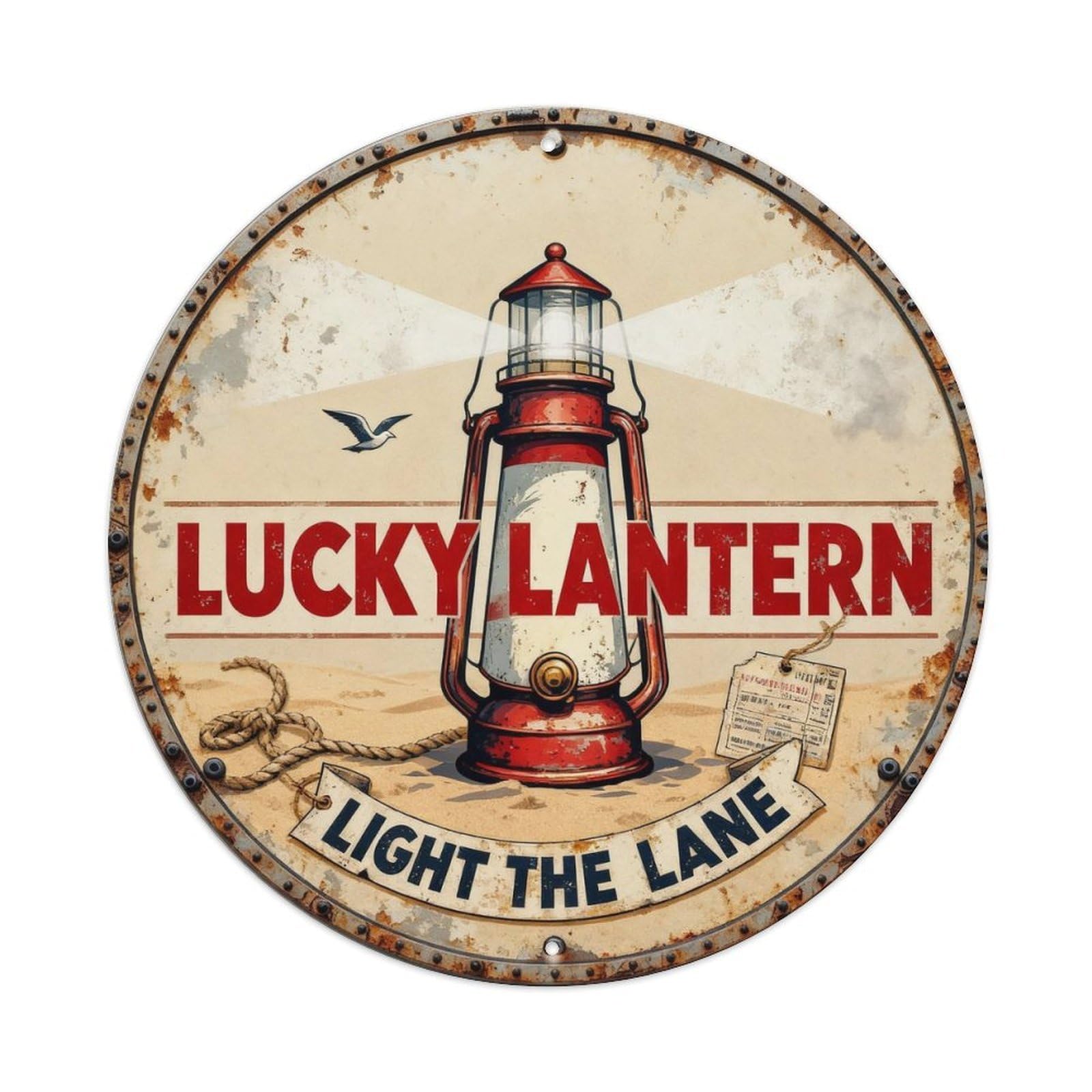 Lucky Lantern Sign Metal Tin Sign Plaque