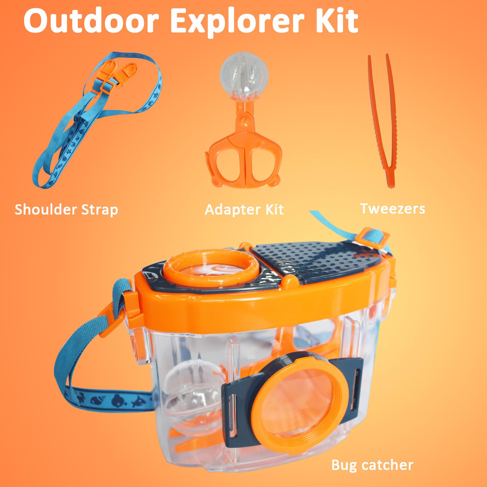 2 Scatole Osservazione Insetti Per Bambini Con Lente 3x/6x E Pinzette, Kit Esploratore Outdoor 3+ Anni