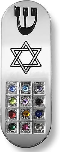 Miniatura 5 de Protección CAR MEZUZAH con viajeros Pergamino de oración Estrella judía de David y Hoshen Mezuza de Israel Jerusalén Arte Judaica Regalo