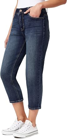 Angels Forever Young Womens Everluxe Sculpt Straight 23.5" Crop Jeans
