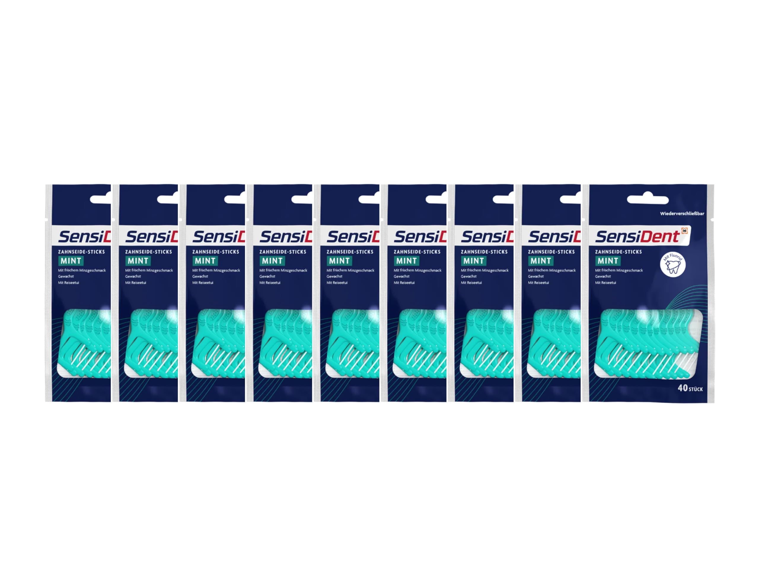 9x SensiDent Sticks Zahnseide Mint