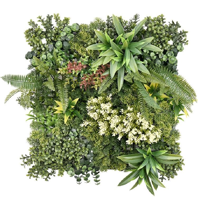True Products Premium Artificial Living Wall Green Plant Panel 50 x 50cm AURORA 'B' - Indoor or Outdoor UV Stable, Home, Office, Cafe, Shop, Salon, Wedding