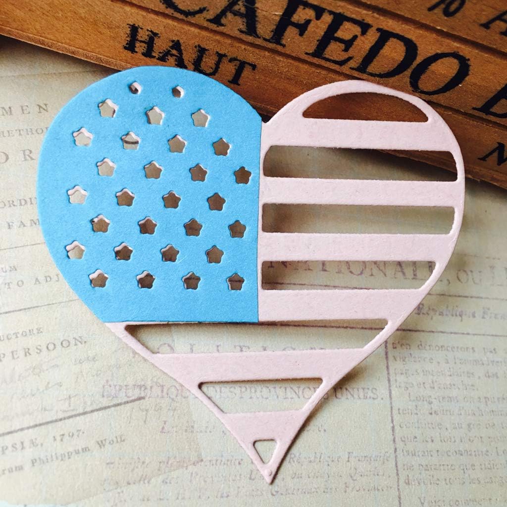 National Flag Heart Metal Die Cuts, Cutting Dies for Card Making Clearance, Embossing Dies for Scrapbooking, DIY Album Paper Cards Decoration