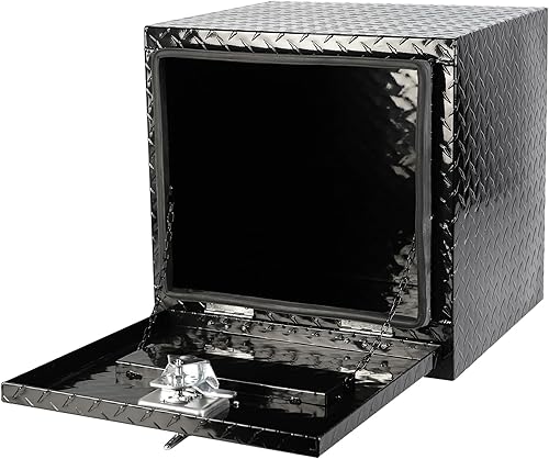 Miniatura 4 de TONEIDER, Caja de herramientas de camión de 30 pulgadas Caja de debajo del cuerpo Caja de herramientas de aluminio para remolque de coche,