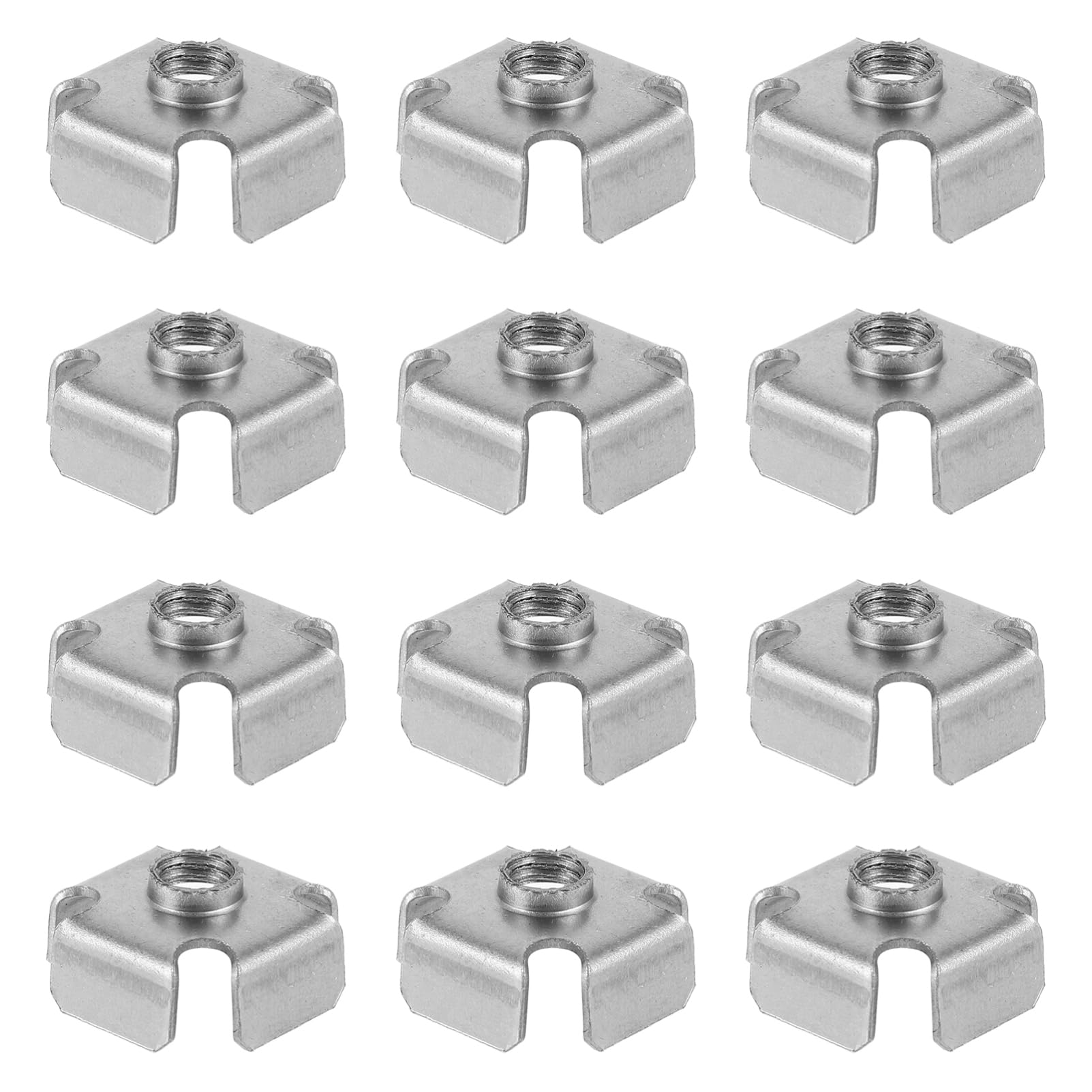 VILLCASE 50Pcs Multi Function Threaded Inserts for Square Tubing Durable Metal Nut Inserts for Secure Installation and Reinforcement of Square Tube Attachments