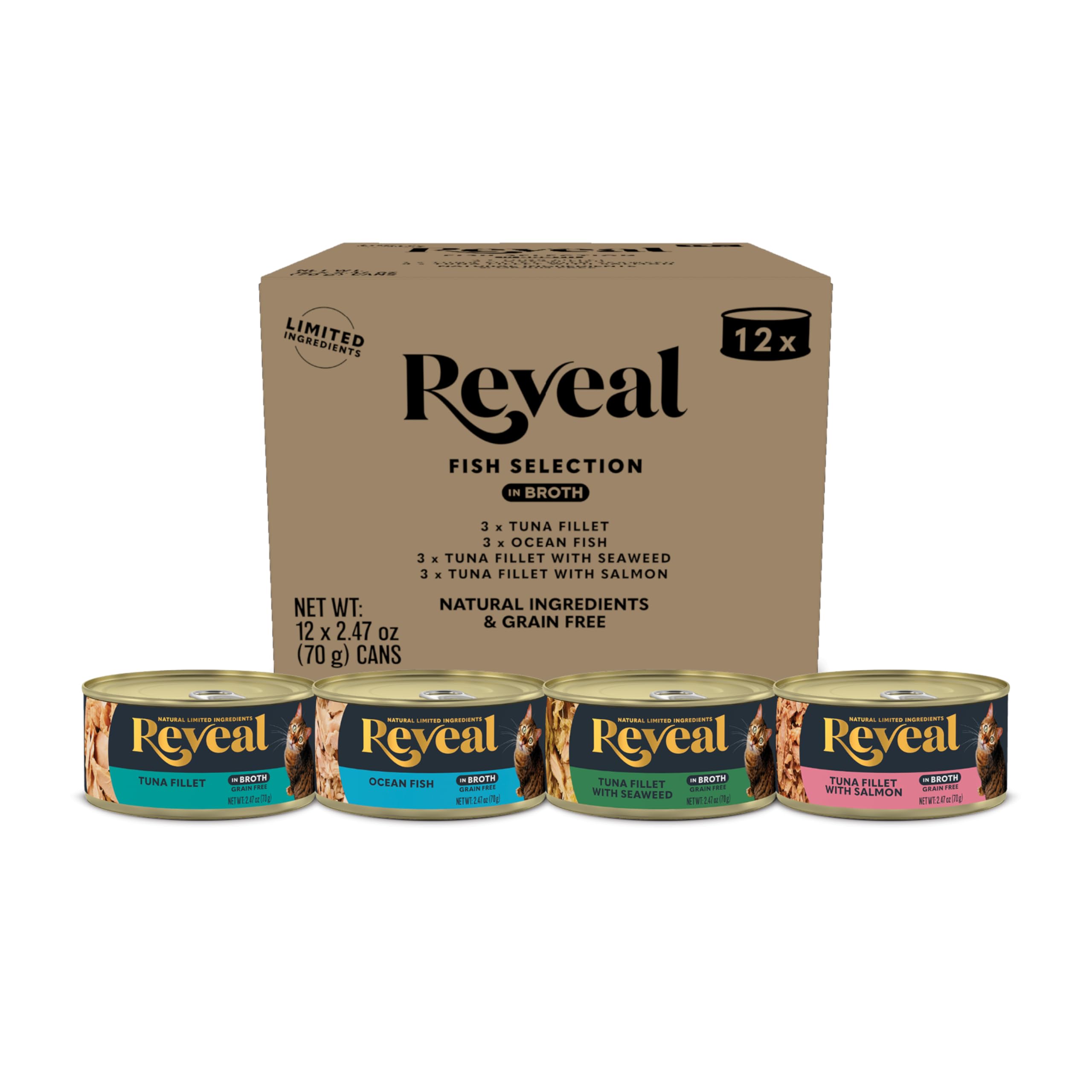 Reveal Fish Variety Pack Wet Cat Food in Broth