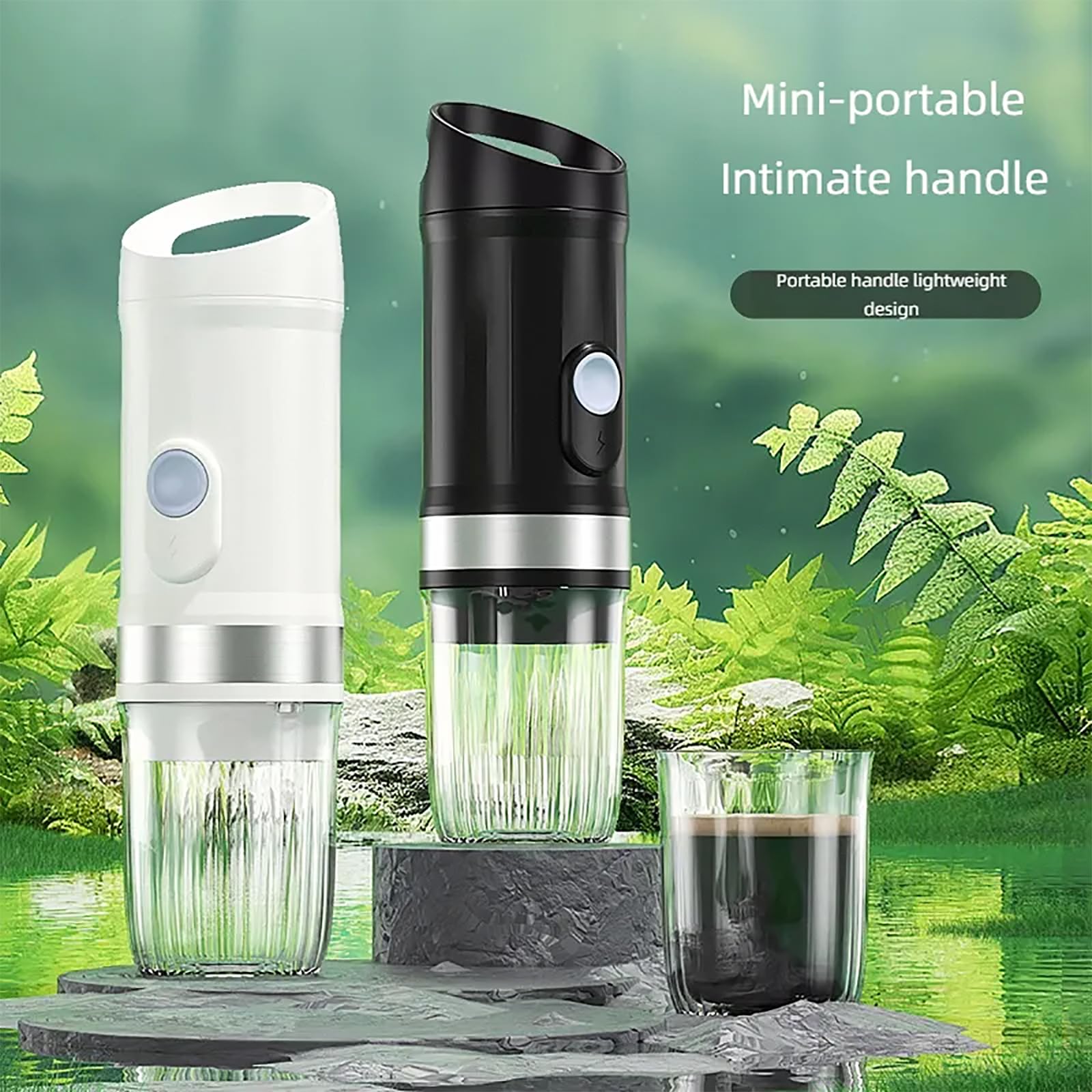 Máquina De Café Expreso Eléctrica Portátil, Mini Cafeteras De Viaje para Acampar con Cartucho De Café En Polvo, Funcionamiento En Modo Dual, Uso para Viajes Camping Oficina