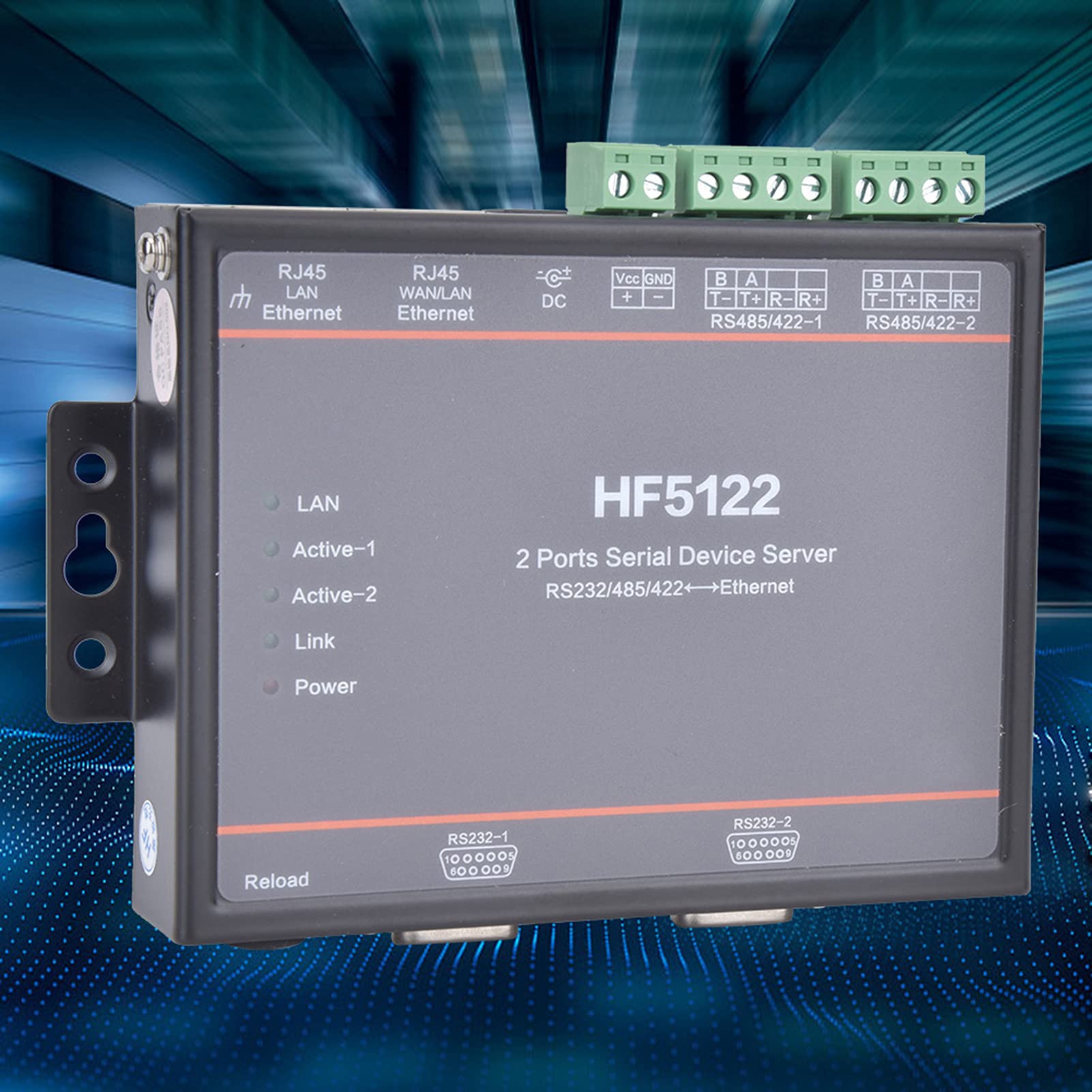 Server a Doppia Porta Seriale HF-5122 Soluzione di Rete Compatta e Affidabile per L'automazione Industriale