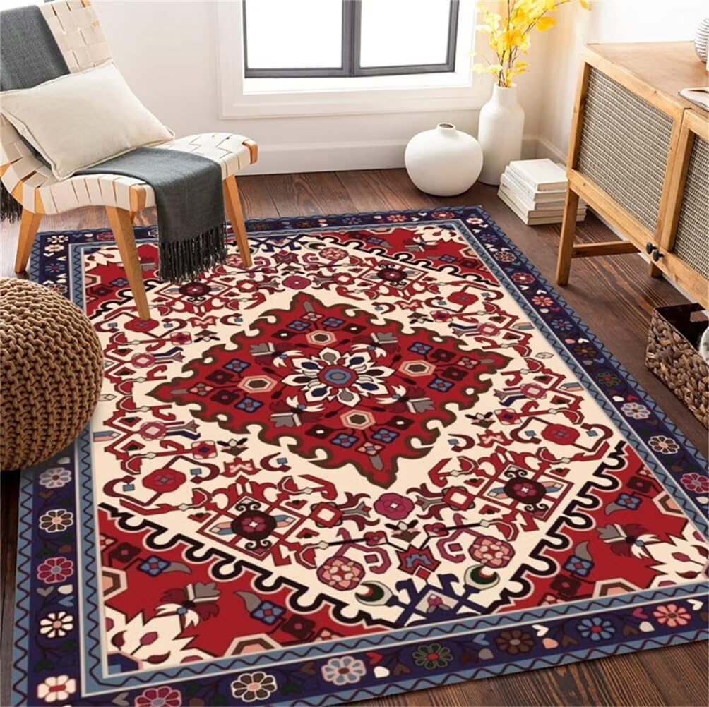 Tapis salon noir floral 160x210cm pour créer un coin bébé doux