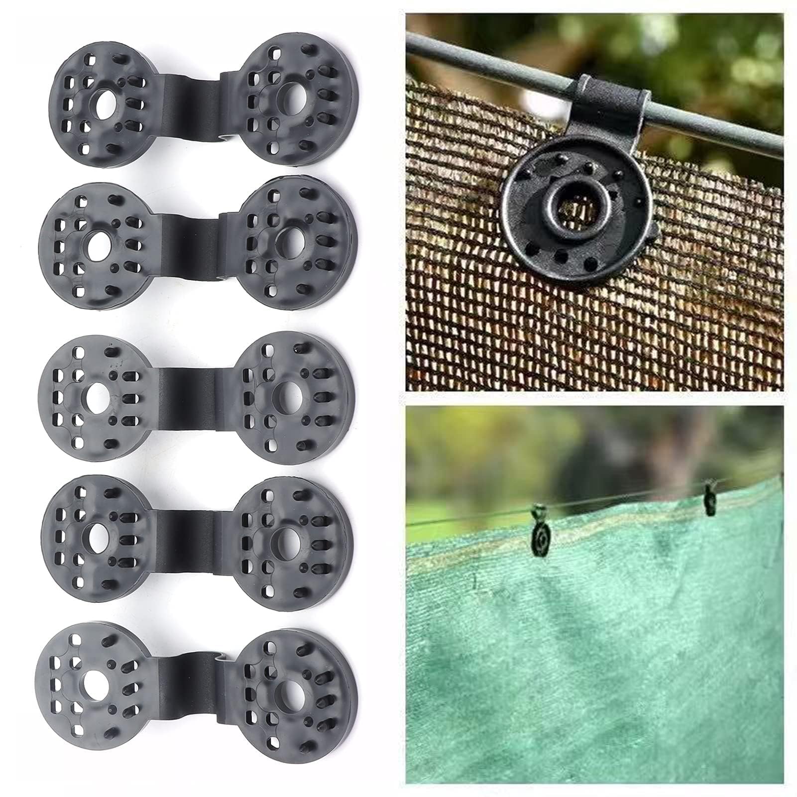 50 Clip In Plastica Per Rete Parasole - Accessori Per Tessuto Ombreggiante, Antivento E Ombreggiante - Foto 6