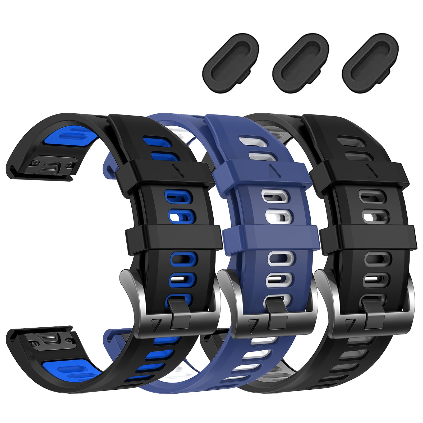 22mm Cinturino Compatibile per Garmin Fenix 7/7 Pro/6/6 Pro/5 Plus/Fenix 8/8Pro 47mm,Silicone Quickfit Cinturini di Ricambio per tactix 8/Approach S70 47mm/Descent G2/G1/Forerunner 970/965/955