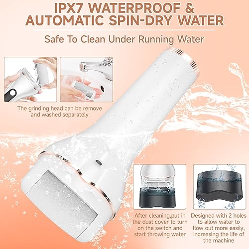 Miniatura 6 de AdamPark Removedor eléctrico de callos para pies, herramientas de pedicura recargable, kit de cuidado de pies, kit de removedor de callos portátil