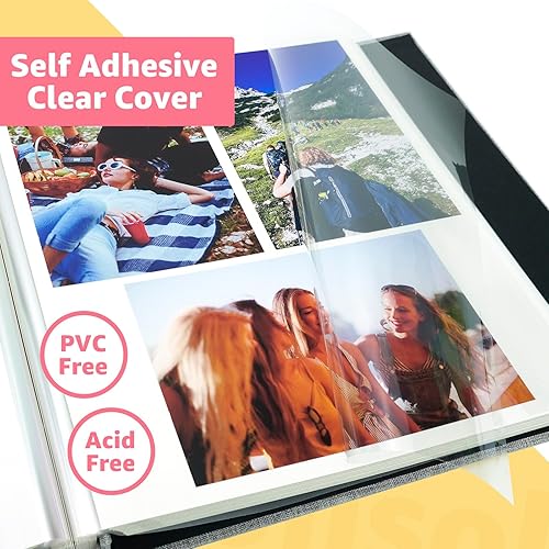 Miniatura 4 de Álbum de fotos autoadhesivo con ventana de visualización de imágenes, álbum de recortes de bricolaje para imagen de 4 x 6, 5 x 7, 8 x 10, 40 páginas