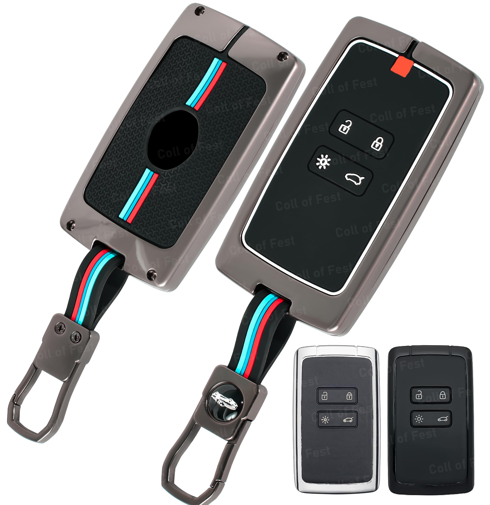 Metal Silicon Key Cover Compatible for Renault Triber | Kiger 4 Button Smart Key Cover Metal and Silicon Protection Special Feature Visible in Low-Light Conditions-image-27